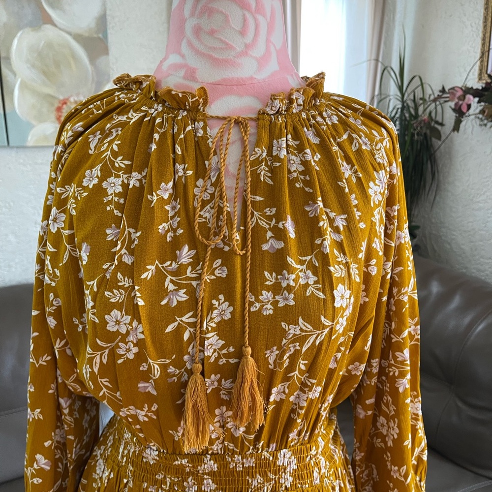 Mustard Flower Dress - Picture 3 of 5